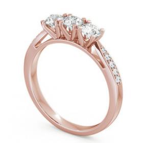 Three Stone Round Diamond Trilogy Ring 9K Rose Gold with Channel Set Side Stones TH11S_RG_THUMB1 