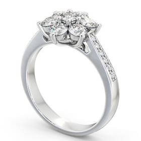 Cluster Floral Style Diamond Ring 18K White Gold with Channel Set Side Stones CL6S_WG_THUMB1.jpg 