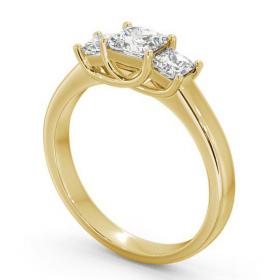 Three Stone Princess Diamond Sweeping Prongs Ring 18K Yellow Gold TH1_YG_THUMB1 