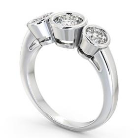 Three Stone Round Diamond Bezel Set Ring 18K White Gold TH8_WG_THUMB1 