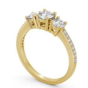Three Stone Round Diamond Trilogy Ring 9K Yellow Gold with Channel Set Side Stones TH9_YG_THUMB1 