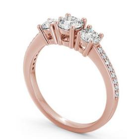 Three Stone Round Diamond Trilogy Ring 9K Rose Gold with Channel Set Side Stones TH9_RG_THUMB1 