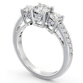 Three Stone Round Diamond Glamorous Ring 9K White Gold with Channel Set Side Stones TH20_WG_THUMB1 