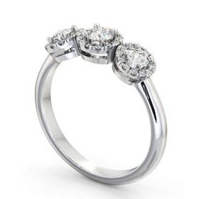 Three Stone Round Diamond Halo Style Engagement Ring 18K White Gold with Halo TH19_WG_THUMB1 