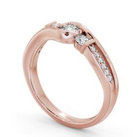 Three Stone Round Diamond Channel Set Ring 18K Rose Gold with Channel Set Side Stones TH22_RG_THUMB1 