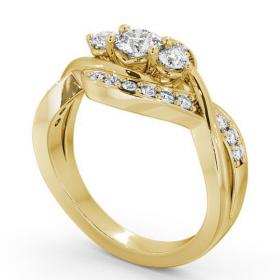 Three Stone Round Diamond Unique Style Ring 9K Yellow Gold with Channel Set Stones TH23_YG_THUMB1 