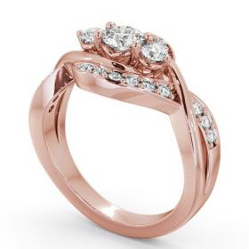 Three Stone Round Diamond Unique Style Ring 9K Rose Gold with Channel Set Stones TH23_RG_THUMB1 