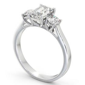 Three Stone Emerald and Round Diamond Trilogy Ring 9K White Gold TH14_WG_THUMB1 