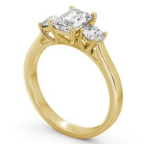 Three Stone Emerald and Round Diamond Trilogy Ring 18K Yellow Gold TH14_YG_THUMB1 