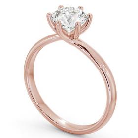 Round Diamond Twisted Head Engagement Ring 9K Rose Gold Solitaire ENRD22_RG_THUMB1 