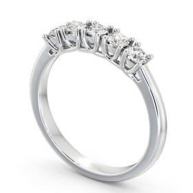 Five Stone Round Diamond Sweeping Prongs Ring 18K White Gold FV10_WG_THUMB1 