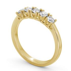 Five Stone Round Diamond Sweeping Prongs Ring 18K Yellow Gold FV10_YG_THUMB1 