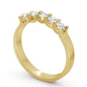 Five Stone Round Diamond Sweeping Prongs Ring 18K Yellow Gold FV12_YG_THUMB1 