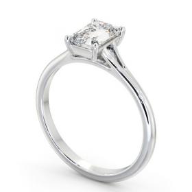 Emerald Diamond Floating Head Design Engagement Ring 18K White Gold Solitaire ENEM48_WG_THUMB1 