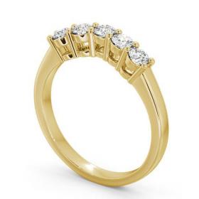 Five Stone Round Diamond Curved Setting Ring 18K Yellow Gold FV16_YG_THUMB1 