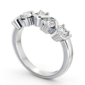 Five Stone Round Diamond Offset Design Ring 18K White Gold FV21_WG_THUMB1 