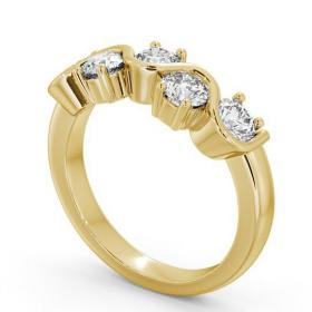 Five Stone Round Diamond Offset Design Ring 18K Yellow Gold FV21_YG_THUMB1 