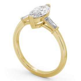Marquise Diamond Engagement Ring 18K Yellow Gold Solitaire with Tapered Baguette Side Stones ENMA23S_YG_THUMB1 