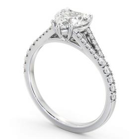 Heart Diamond Split Band Engagement Ring Platinum Solitaire with Channel Set Side Stones ENHE16S_WG_THUMB1 