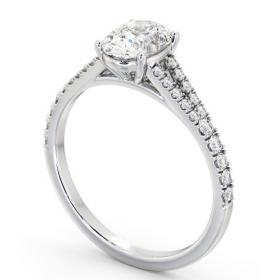 Oval Diamond Split Band Engagement Ring 18K White Gold Solitaire with Channel Set Side Stones ENOV27S_WG_THUMB1 