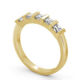 Five Stone Princess Diamond Tension Set Ring 18K Yellow Gold FV8_YG_THUMB1 