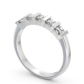 Five Stone Princess Diamond Tension Set Ring Platinum FV8_WG_THUMB1 