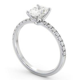 Oval Diamond 4 Prong Engagement Ring 18K White Gold Solitaire with Channel Set Side Stones ENOV30S_WG_THUMB1 