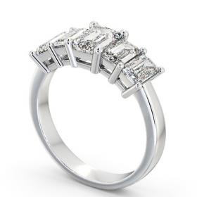 Five Stone Emerald Diamond Regal Style Ring 18K White Gold FV17_WG_THUMB1 