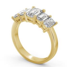 Five Stone Emerald Diamond Regal Style Ring 18K Yellow Gold FV17_YG_THUMB1 