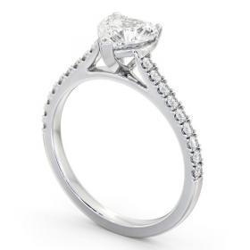Heart Diamond 3 Prong Engagement Ring Platinum Solitaire with Channel Set Side Stones ENHE19S_WG_THUMB1 