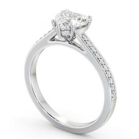 Heart Diamond 5 Prong Engagement Ring Platinum Solitaire with Channel Set Side Stones ENHE20S_WG_THUMB1 