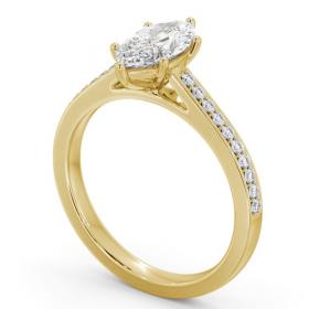 Marquise Diamond 6 Prong Engagement Ring 18K Yellow Gold Solitaire with Channel Set Side Stones ENMA25S_YG_THUMB1 