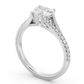 Heart Diamond Engagement Ring Platinum Solitaire with Offset Side Stones ENHE21S_WG_THUMB1 