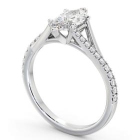 Marquise Diamond Engagement Ring 18K White Gold Solitaire with Offset Side Stones ENMA26S_WG_THUMB1 