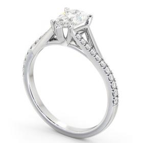 Pear Diamond Engagement Ring Platinum Solitaire with Offset Side Stones ENPE24S_WG_THUMB1 