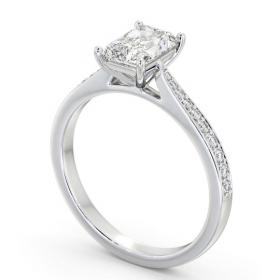 Radiant Diamond Tapered Band Engagement Ring 18K White Gold Solitaire with Channel Set Side Stones ENRA33S_WG_THUMB1 