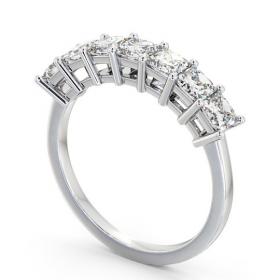 Seven Stone Princess Diamond Traditional Style Ring 18K White Gold SE5_WG_THUMB1 