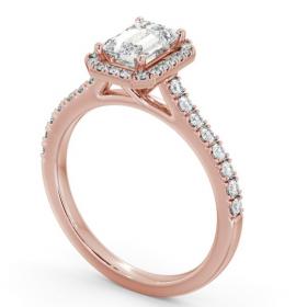 Halo Emerald Diamond Classic Engagement Ring 18K Rose Gold ENEM51_RG_THUMB1 