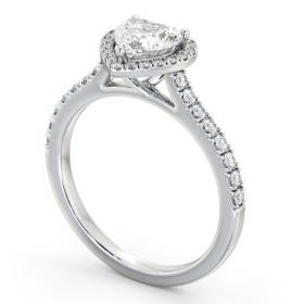 Halo Heart Diamond Classic Engagement Ring Platinum ENHE21_WG_THUMB1 