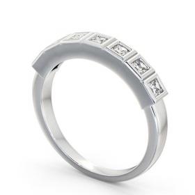 Seven Stone Princess Diamond Unique Bezel Set Ring 18K White Gold SE7_WG_THUMB1 