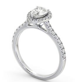 Halo Pear Diamond Classic Engagement Ring 18K White Gold ENPE32_WG_THUMB1 