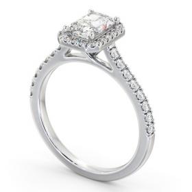 Halo Radiant Diamond Classic Engagement Ring 18K White Gold ENRA39_WG_THUMB1 
