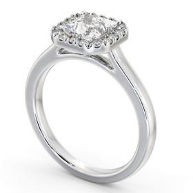 Halo Princess Diamond with Plain Band Engagement Ring 18K White Gold ENPR90_WG_THUMB1 