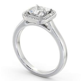 Princess Diamond with Channel Set Halo Engagement Ring 18K White Gold ENPR91_WG_THUMB1 