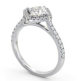 Halo Princess Diamond with Rotated Head Engagement Ring 18K White Gold ENPR93_WG_THUMB1 
