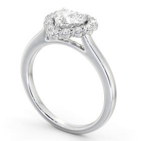 Halo Heart Diamond Elegant Style Engagement Ring Platinum ENHE22_WG_THUMB1 