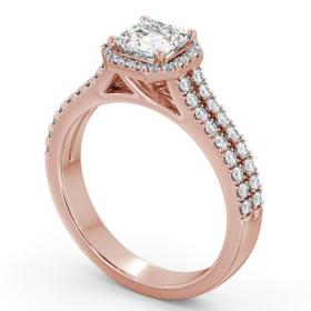 Halo Asscher Diamond Split Band Engagement Ring 18K Rose Gold ENAS48_RG_THUMB1 
