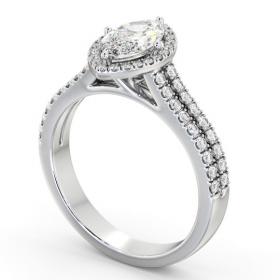 Halo Marquise Diamond Split Band Engagement Ring 18K White Gold ENMA36_WG_THUMB1 