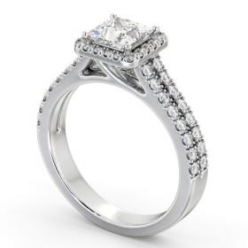 Halo Princess Diamond Split Band Engagement Ring 18K White Gold ENPR96_WG_THUMB1 