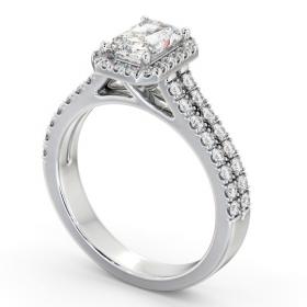 Halo Radiant Diamond Split Band Engagement Ring 18K White Gold ENRA42_WG_THUMB1 